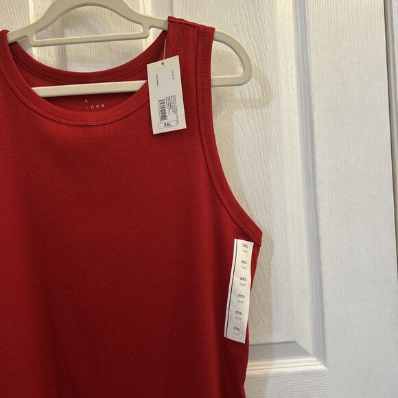 NWT A New Day Women’s Ribbed High Neck Tank Top Dark Red Size 2XL - Picture 6 of 15